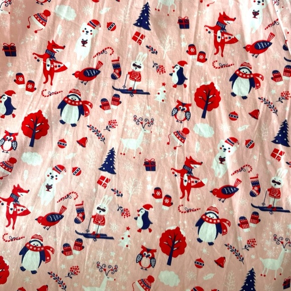 Unique Vintage Christmas Print Full Swing Skirt Cotton Pockets Winter Penguin - Picture 6 of 7